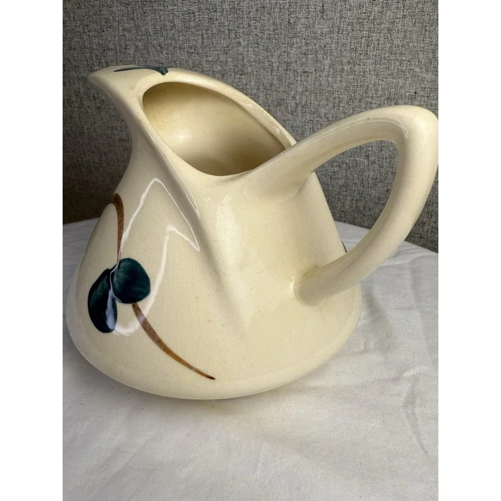 Vintage Purinton‎ Pottery Dutch Ceramic Jug Pitcher Red Ivy Blossom Floral USA
